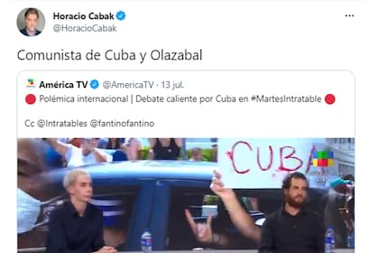 "Comunista de Cuba y Olazabal": la ironía de Horacio Cabak tras el debate en Intratables