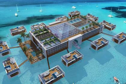 Con 156 habitaciones y 12 villas independientes, el Palacio Flotante de Kempinski será un hotel flotante de lujo en Dubái