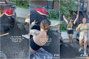 Con agua hirviendo y una sopapa: este grupo de amigas arregló un auto con un truco casero (Foto: Captura de video de TikTok @marcolivierblackburn)