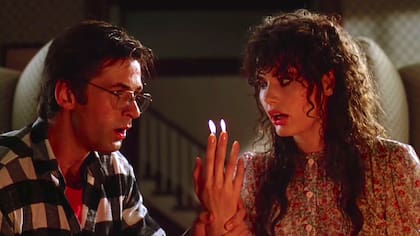 Con Alec Baldwin en Beetlejuice (1988), de Tim Burton.