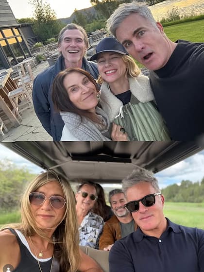 Con amigos: Naomi Watts junto a su esposo Billy Crudup, y Amanda Anka con Jason Bateman, muy cercanos a Aniston y Curtis