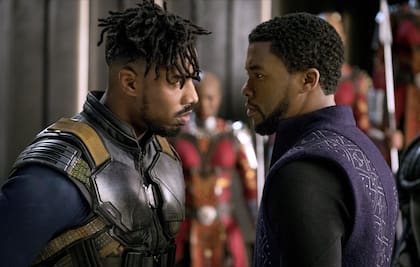 Con Chadwick Boseman en Pantera negra (2018), también dirigido por Ryan Coogler