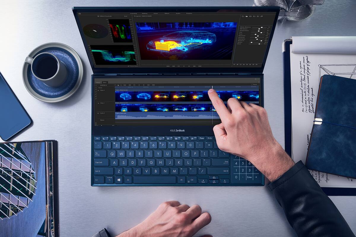 Con doble pantalla y un screenpad, la ZenBook Pro Duo se posiciona como una potente portátil con un procesador Intel Core i9 para gamers y editores de video