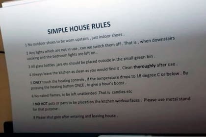 Con el título "Simples reglas de la casa", un propietario dejó ocho "mandamientos" para sus inquilinos y generó polémica en las redes