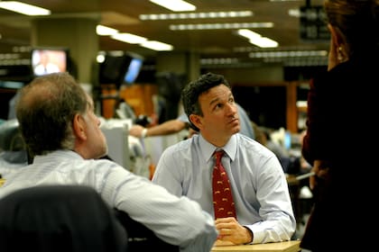 Con Héctor D’Amico, en la redacción de LA NACION en Bouchard
