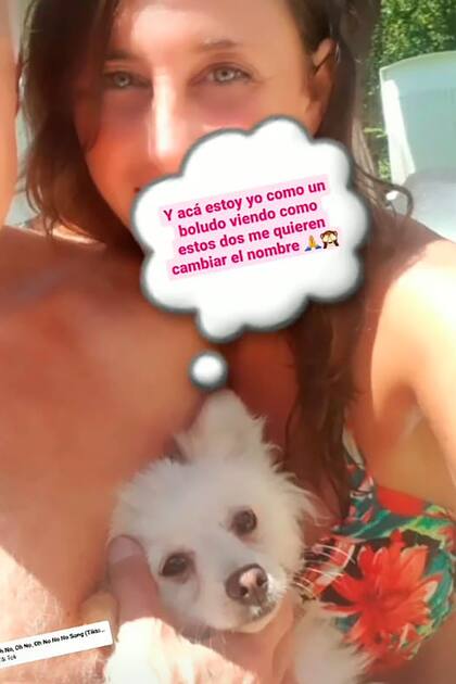 Con humor, Pasquini se refirió al cambio de nombre de su mascota, para evitar la coincidencia con el bebé en camino