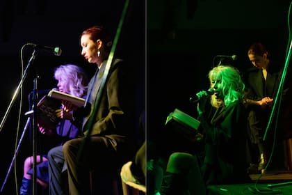Con la actriz Sofía Gala, Carolina Fernández leyó textos de su novela, en la presentación del libro.