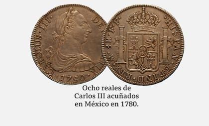 Con la llegada de la dinastía de los borbones, la monarquía española empezó a acuñar su real de a ocho principalmente en sus territorios americanos