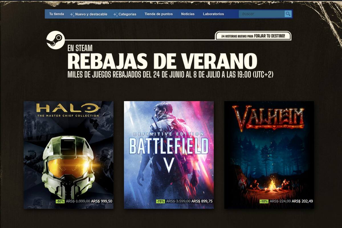 Con la llegada del verano boreal, Steam anuncia la gran barata de videojuegos con sus rebajas que llegan hasta el 90 por ciento en algunos títulos