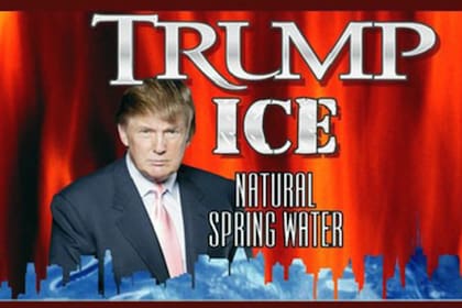 Con los colores de la bandera: así era el diseño original de la marca de agua mineral "Trump Ice"