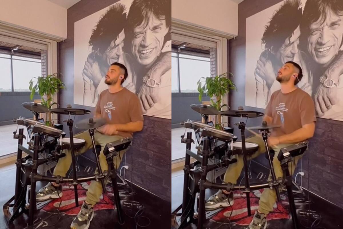 Con Mick Jagger de fondo y una increíble alfombra de la banda, Nicolás Occhiato mostró su talento en la batería