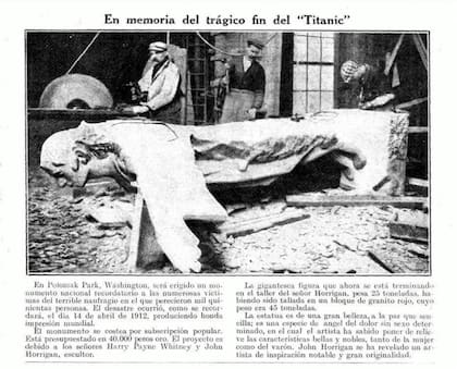 Con motivo de honrar a las víctimas del Titanic se erigió por suscripción popular un monumento en Washington