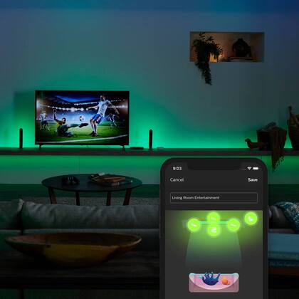 Con Philips Hue Sync Box las luces cambiarán cuando tu equipo meta un gol.