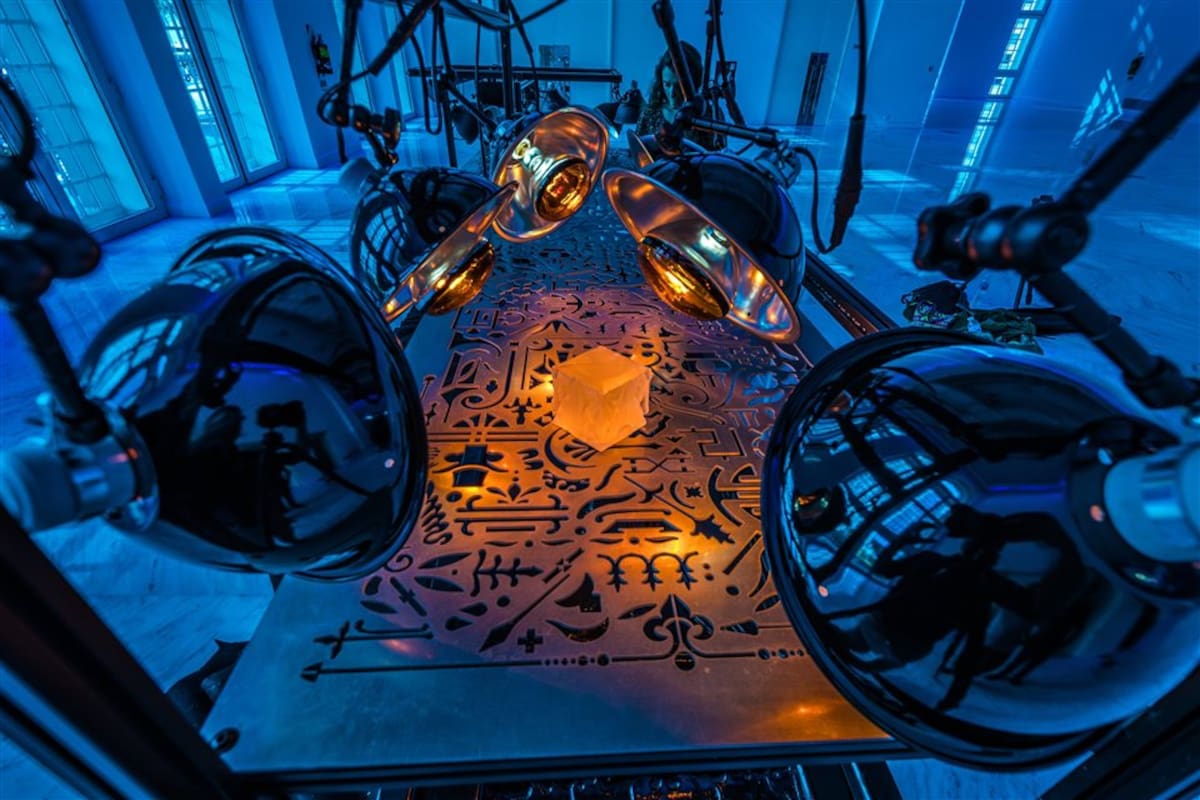 Con piezas de gelatina que se derriten, Ferrer evoca el ciclo de nacimiento, muerte y resurrección