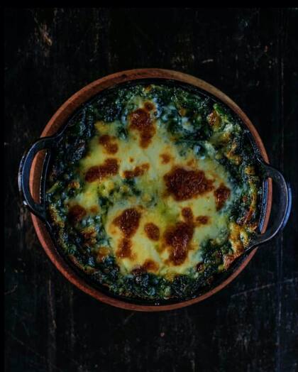 Con queso gratinado