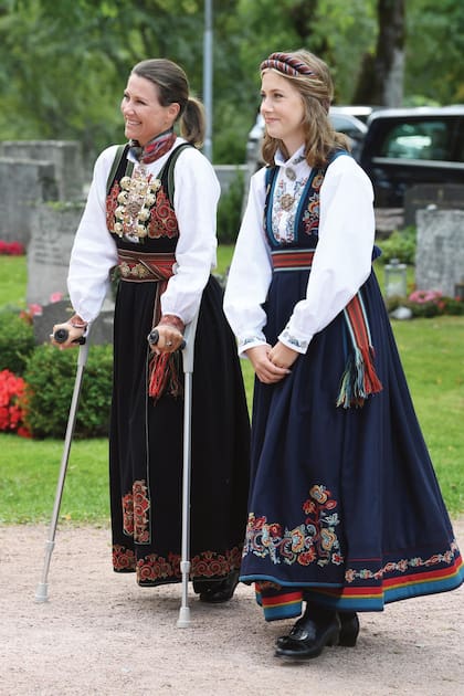 Con su hija Leah Isadora, en la confirmación de Sverre Magnus,
hijo del príncipe heredero Haakon y la princesa Mette Marit (2020).