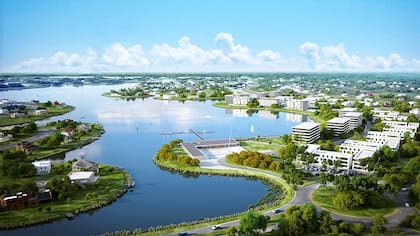 Con su lago central de 200 hectáreas, la nueva ciudad es una propuesta urbana y paisajística donde el cuidado del medio ambiente es una prioridad.