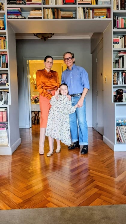 Con su mujer, Victoria, y su hija, Eugenia