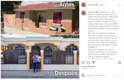 Con sus primeras ganancias, Francisca Lachapel restauró la casa que su abuela heredó a su madre en República Dominicana