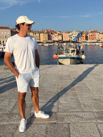 Con un look distendido, el extenista disfrutó de sus vacaciones en Croacia