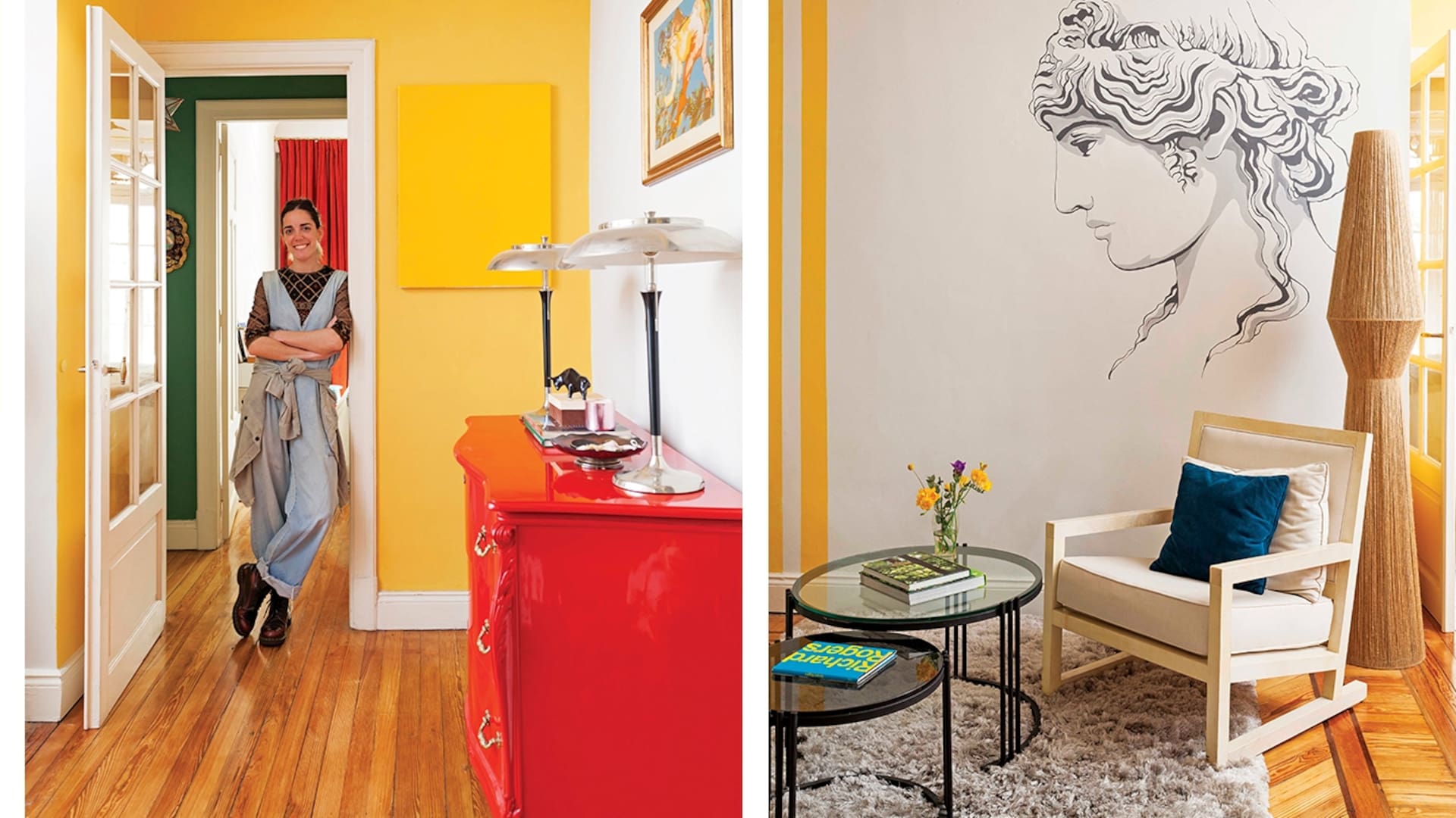 Con una explosión de color, historia y personalidad, una pareja de amantes del arte y del diseño transformó, por completo, un departamento de más de 50 años de antigüedad.