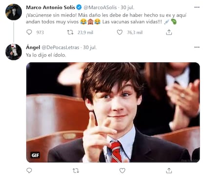 Con una imagen en movimiento, un seguidor celebró las palabras de Solís