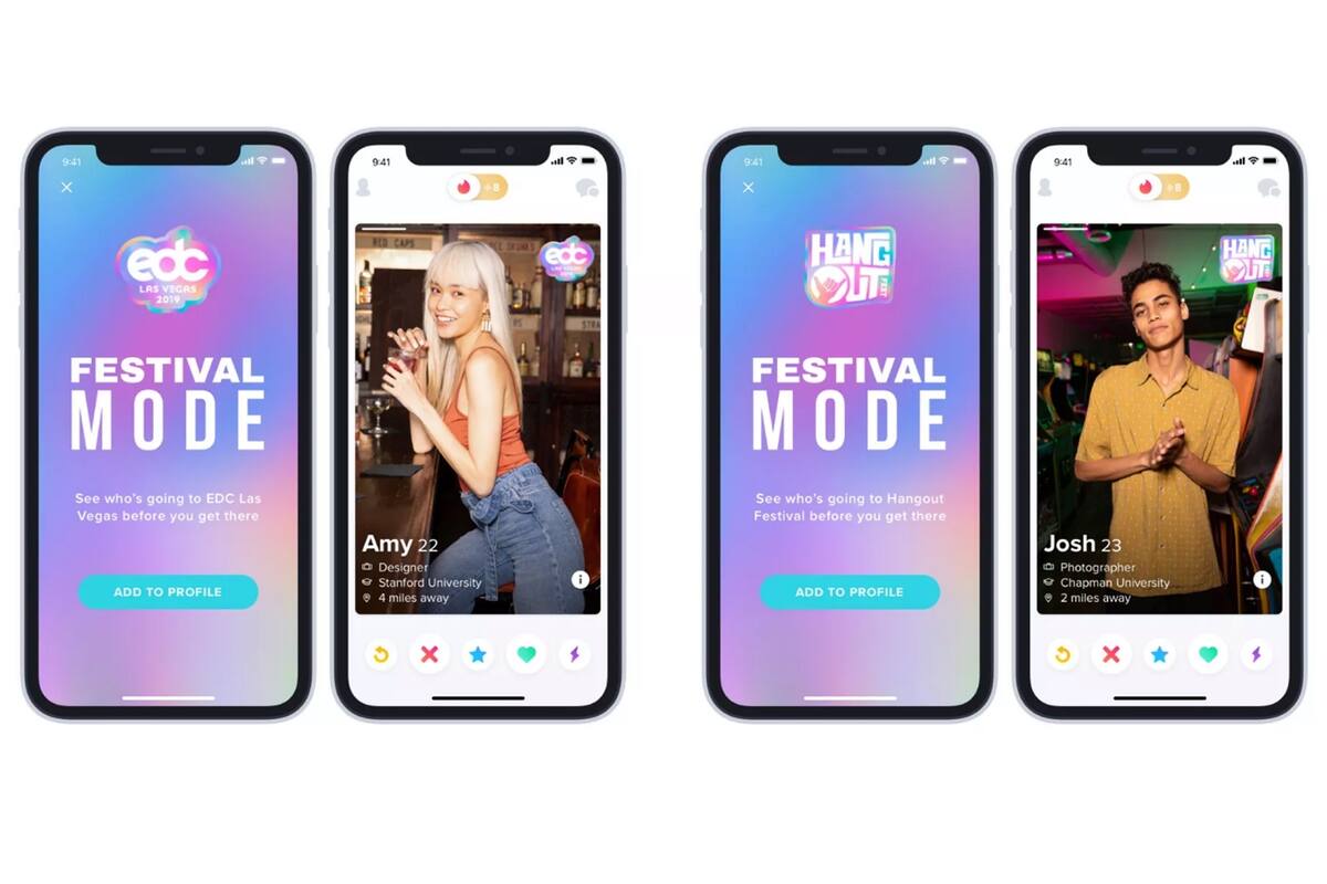 Con una nueva función, la aplicación de citas quiere aprovechar la convocatoria de eventos como el Bonnaroo o el Governor’s Ball