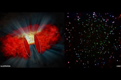 Con una técnica de rayos X, un grupo de científicos descubrió 28 agujeros negros monstruosos o "supermasivos", ocultos detrás de otros objetos en el espacio