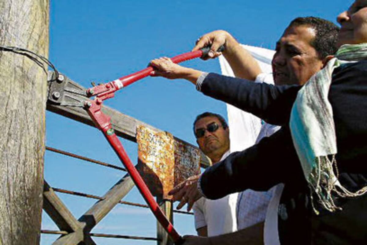 Con una tenaza, D Elía cortó el candado de la tranquera de una propiedad privada y desató la polémica