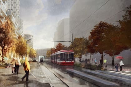 Con veredas y calles al mismo nivel, la ciudad del futuro de Google planea utilizar cordones dinámicos que utilizará señales luminosas como límites del espacio peatonal y vehicular