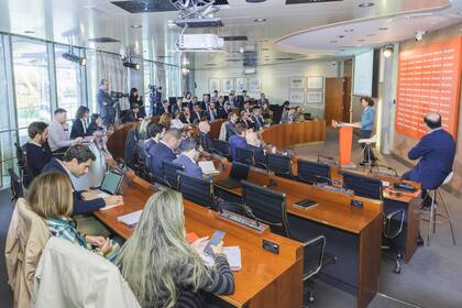 Conferencia de prensa de Ana Botín, la presidenta del Santander