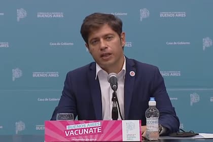 Axel Kicillof durante la conferencia de prensa por la nuevas medidas restrictivas para la provincia de Buenos Aires