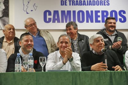 Conferencia de prensa de camioneros. Hugo Moyano,