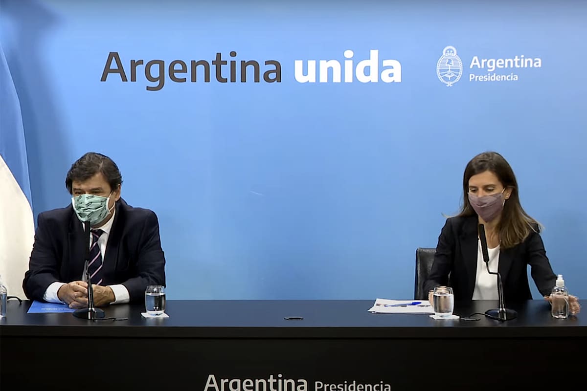Conferencia de prensa de Claudio Moroni y Fernanda Raverta