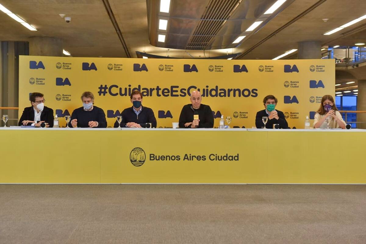 Conferencia de prensa de Horacio Rodríguez Larreta y su equipo