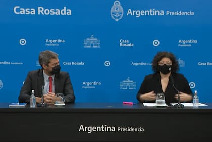 Conferencia de prensa de la ministra Carla Vizzotti y el ministro Matias Lammens