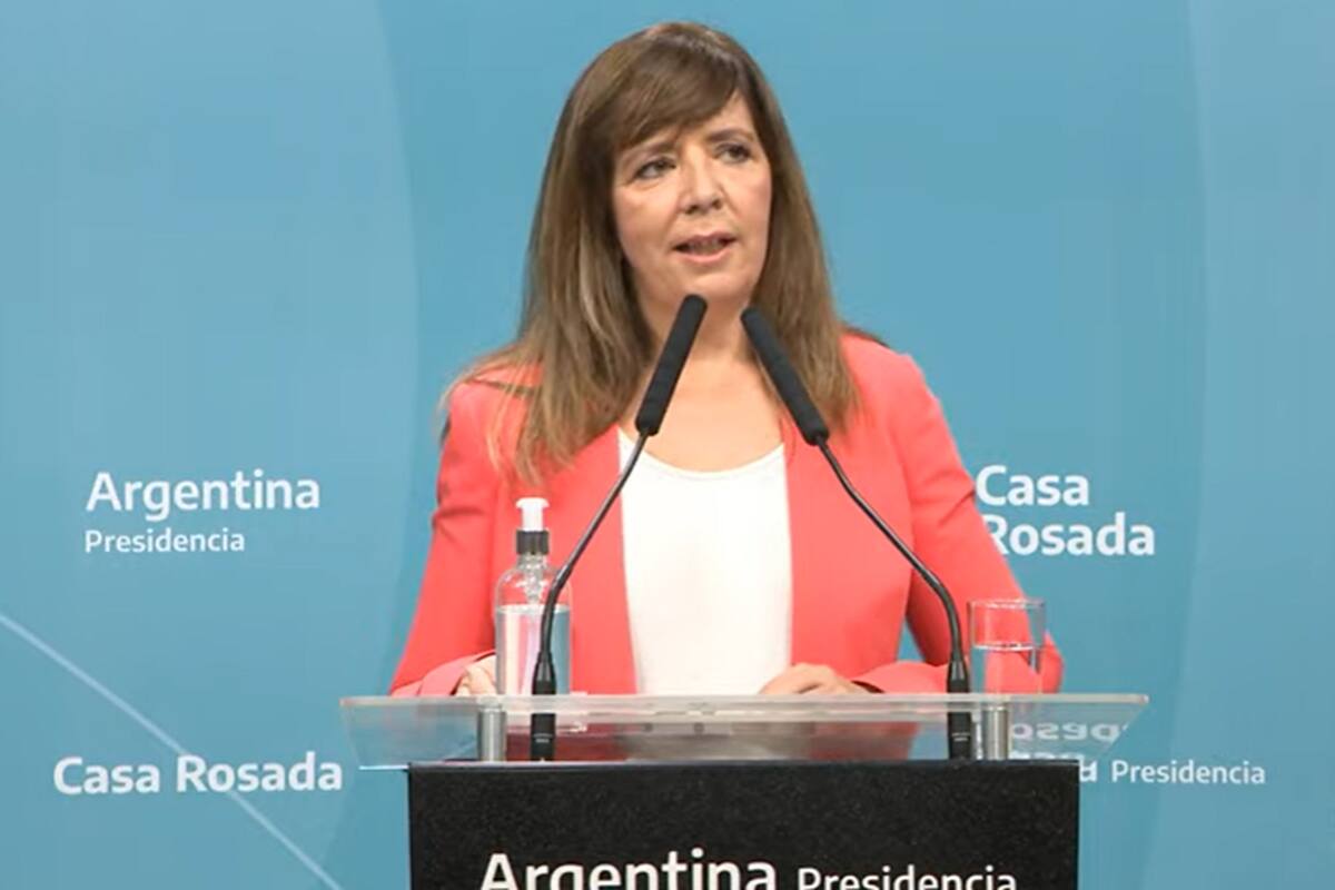 Conferencia de prensa de la portavoz de la Presidencia, Gabriela Cerruti.