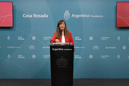Conferencia de prensa de la portavoz de la Presidencia, Gabriela Cerruti.