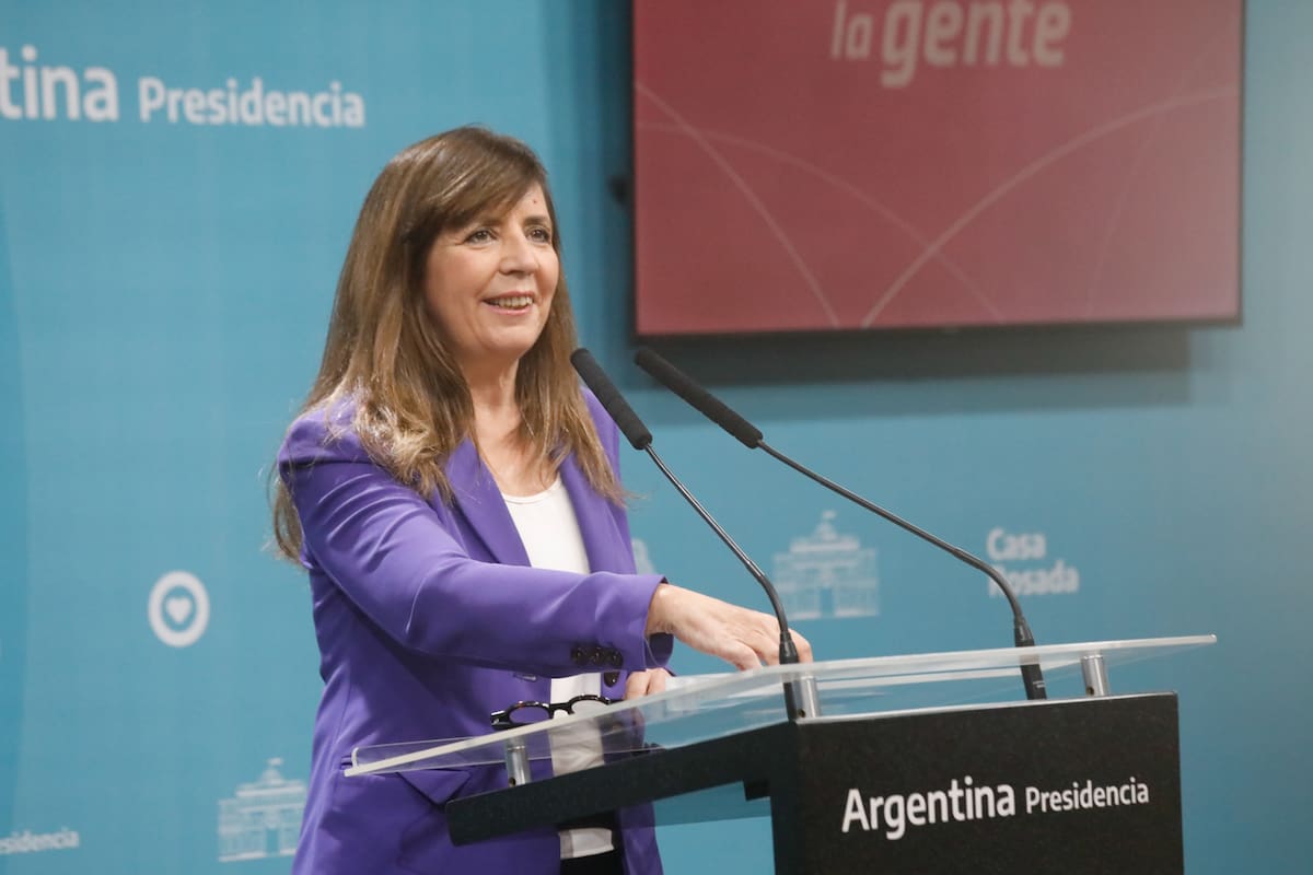 Conferencia de prensa de la portavoz de la Presidencia, Gabriela Cerruti.
