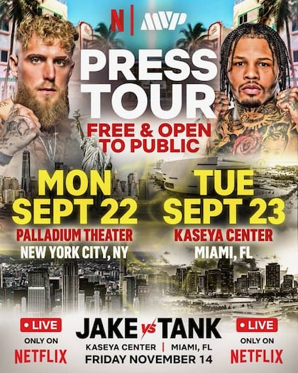 Conferencias de prensa programadas previo a la pelea (X @jakepaul)