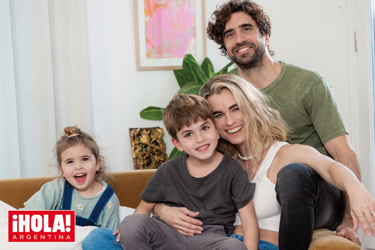 Coni y Cochito junto a sus hijos León (6) e India (2) –alias “Kiki”–.