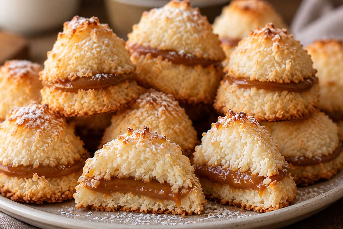 Conitos de coco y dulce de leche: la receta fácil para una merienda irresistible (Imagen ilustrativa con IA)