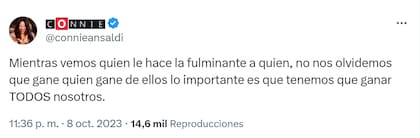 Connie Ansaldi compartió una reflexión