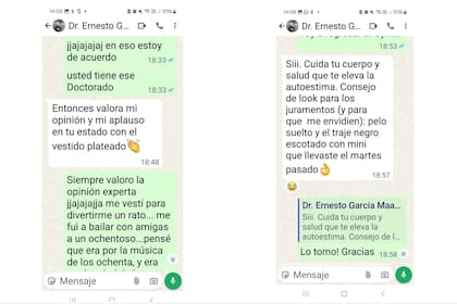 “Consejo, look para los juramentos (y para que me envidien): pelo suelto y el traje negro escotado con mini” (WhatsApp)