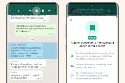 Conservar en el chat: así es la nueva función de WhatsApp para guardar mensajes temporales antes de que se autoeliminen