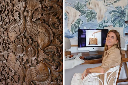 Constanza (Cony, para todos) posa en el lugar de trabajo que tiene en su casa. “Me gustan mucho las tallas y los muebles de estilo oriental.