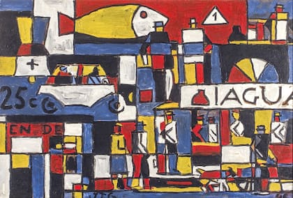 "Constructivo con calle y gran pez", de Torres García (1946)