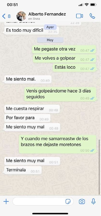 Conversaciones entre Alberto Fernandez y Fabiola Yáñez
