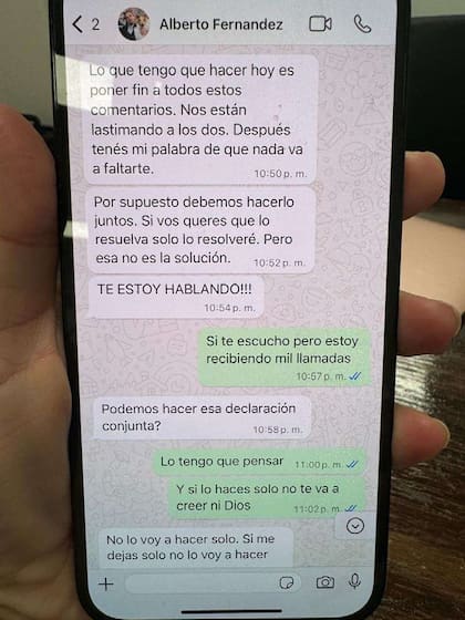 Conversaciones entre Alberto Fernandez y Fabiola Yáñez