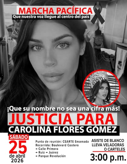 Convocan a marcha pacifica por la miss Mexico asesinada en su casa